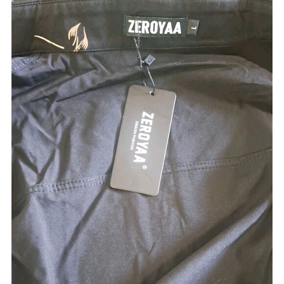 ZEROYAA Luxury Designer Men’s Shirt Large Gold Rose Print Button Up Lightweight - Picture 5 of 8